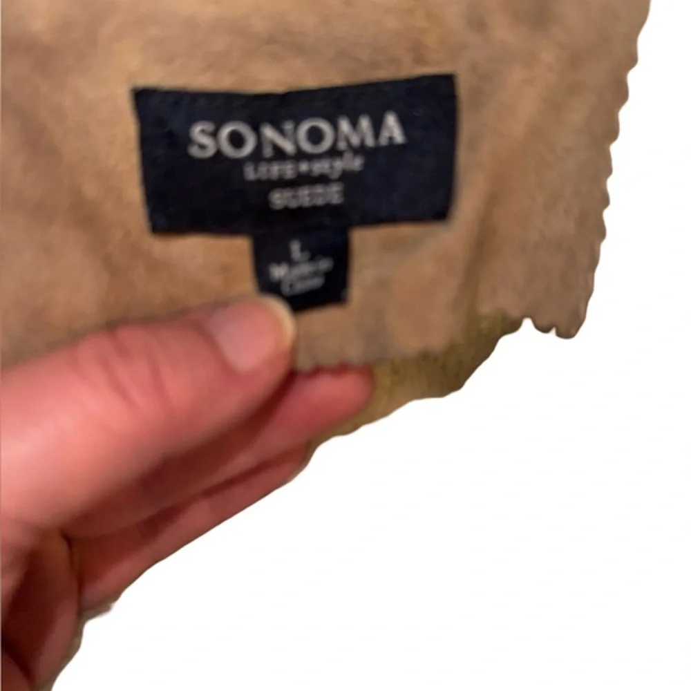 Y2K Sonoma Suede shell -Sherpa interior in beige size Large full zip coat‎